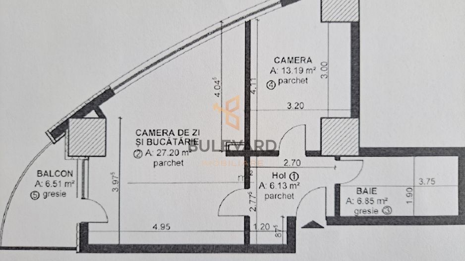 Apartament 2 camere de inchiriat in bloc nou! - Schiță 11