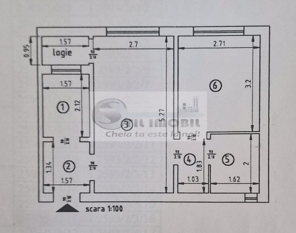 Apartament cu 2 camere in Podu Ros. 74.500 euro ! - Schiță 5