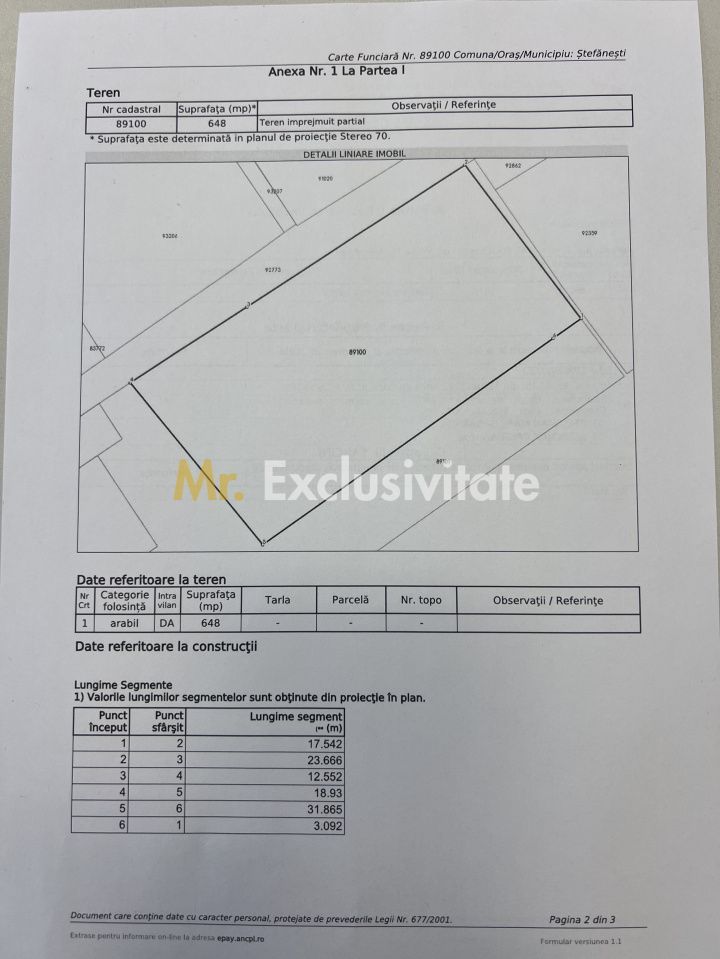 Teren 648 m2 intravilan Stefanesti Strada Armoniei - Poză 4