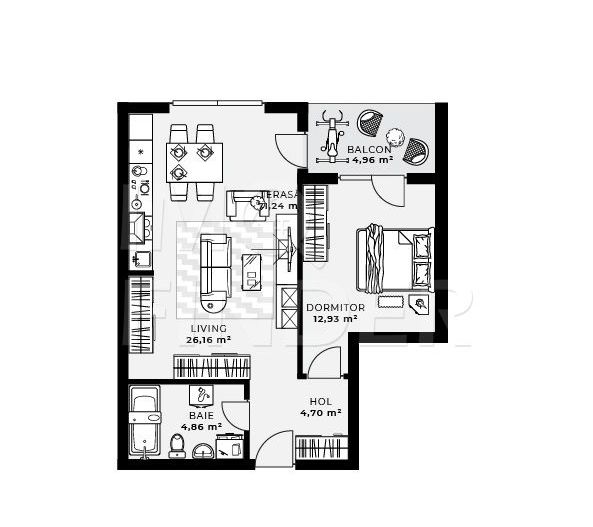 Vanzare apartament 2 camere, terasa,  zona bazei sportive Gheorgheni - Poză 2