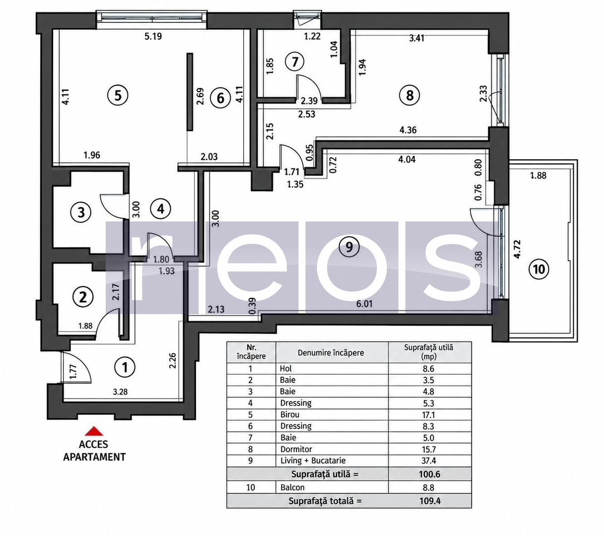 APARTAMENT PREMIUM 3 CAMERE | VEDERE PADURE | 110MP-RESIDENCE 5-PIPERA - Schiță 15
