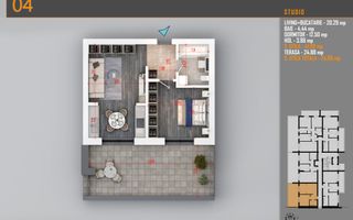 Apartament 2 cam Modern cu Terasă de 26 mp în Zona Pallady - Poză 1