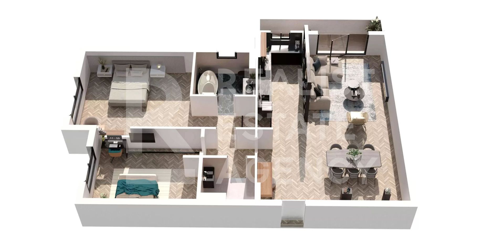 Apartament cu 3 camere de vânzare - Schiță 4