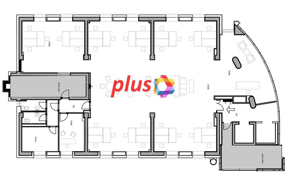 Spatiu de birouri - 386 mp  #www.plus-imo.ro - Schiță 11