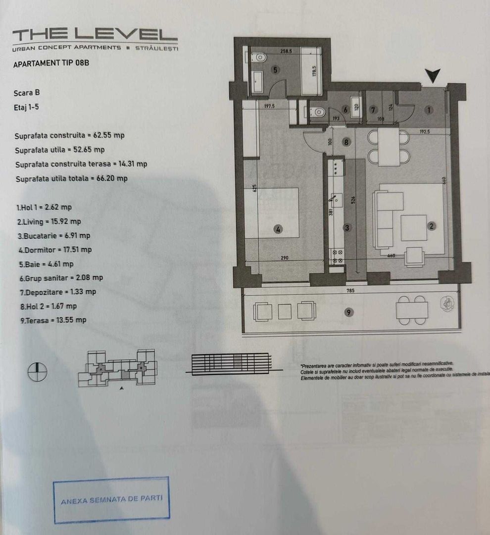 Apartament 2 camere The Level 3 |  Piata presei libere |  Parcare subterana - Poză 7