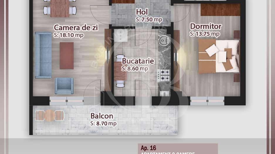 Apartament 2 camere 7 min STB Theodor Pallady-Titan - Schiță 6