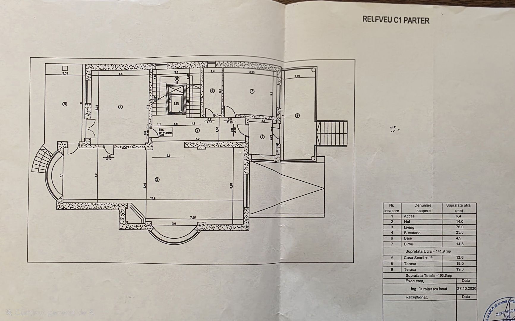 Vilă excepțională cu lift, piscina și teren de 1000 mp | VOLUNTARI - Schiță 21