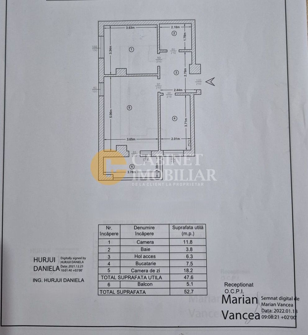2 camere 54mp - etaj 8/10 - mobilat - loc parcare subteran - 2022 - INTABULAT - Poză 7