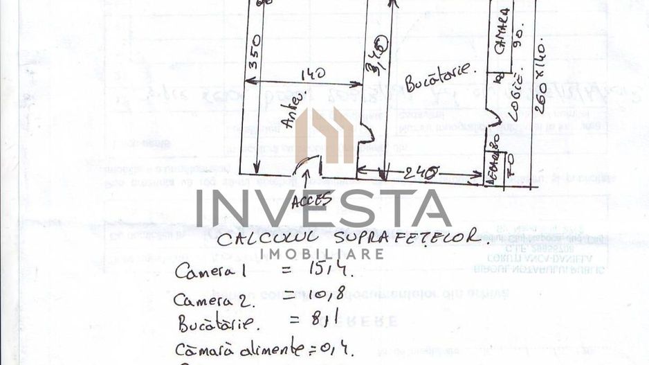 Apartament luminos cu 2 camere decomandate in cartierul Grigorescu! - Schiță 7