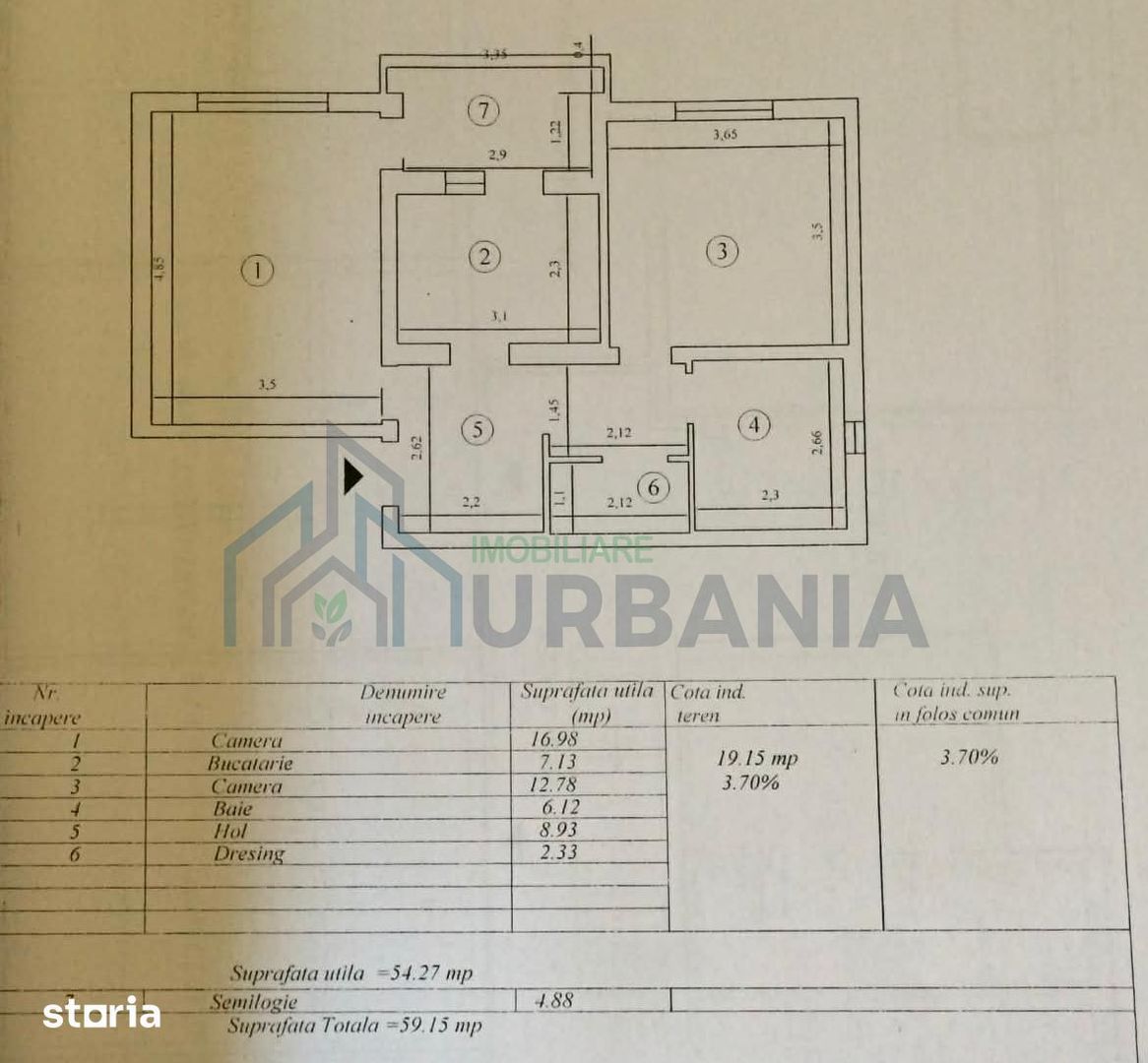 Apartament cu 2 camere, decomandat, mobilat și utilat, cu loc de parcare, în Iași, zona 719 - Poză 11