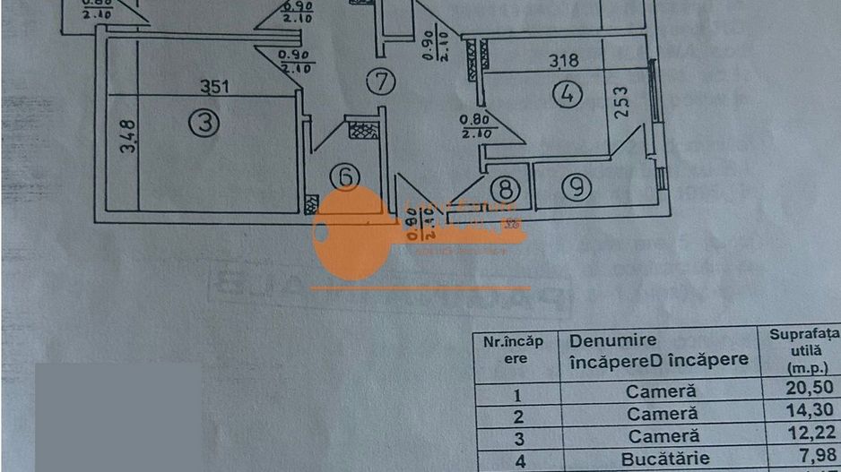 Apartament 3 camere decomandat, zona 13 Septembrie - Poză 9