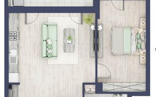 Apartament cu doua camere in Turnisor - Poză 1