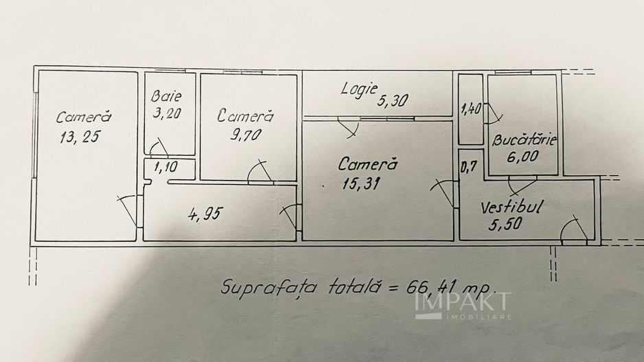 Apartament cu 3 camere, etaj intermediar in Gheorgheni - Schiță 7