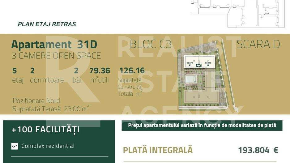 Vânzare, apartament, 3 camere, zona Torontalului, Timișoara - Schiță 8