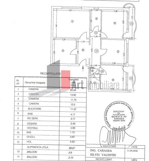 Apartament 4 camere  Octavian Goga - Schiță 16