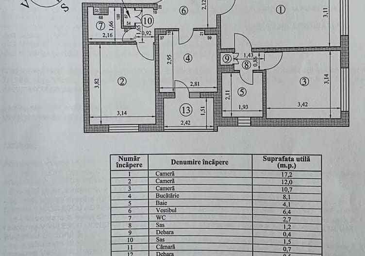 Apartament 3 Camere CRANGASI - Schiță 8