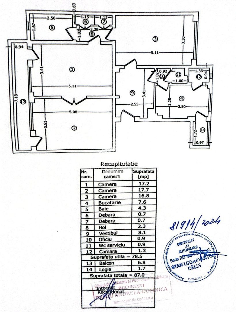 Parcul Cismigiu | Apartament 3 camere | 87mp | Centrala proprie - Schiță 8