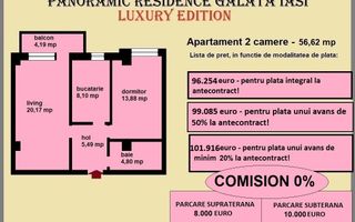 Apartament 2 camere de vanzare in Iasi, Galata, 56,62 mp, bloc nou - Poză 2