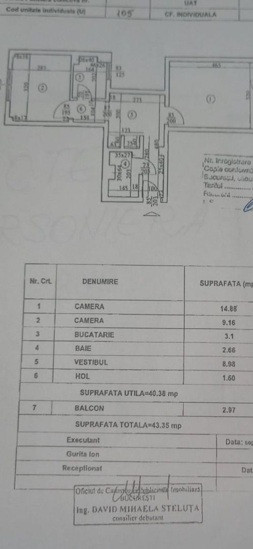 Proprietar | 2 Camere Decomandat, 43 mp – Teiul Doamnei, Facultatea de Construcții – Etaj 6 - Poză 5