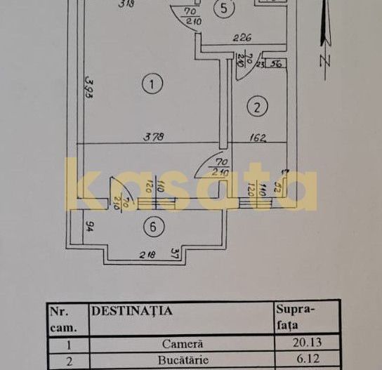 Garsonieră | Parcul Sebastian | Etaj Intermediar | Renovată - Schiță 14