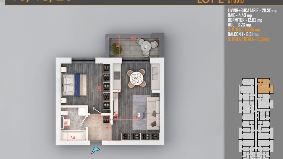 AP. 2CAM. LIVING OPEN-SPACE / INVESTITIE. PALLADY-METROU N TECLU! - Poză 1