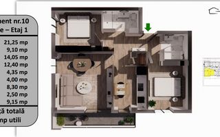 Apartament 3 Camere | 76 MP Utili | Tractorul | Bloc Nou - Poză 3