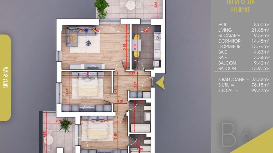 Apartament 3 camere Pallady, Parcare inclusa, Metrou N Teclu 10 min - Poză 5