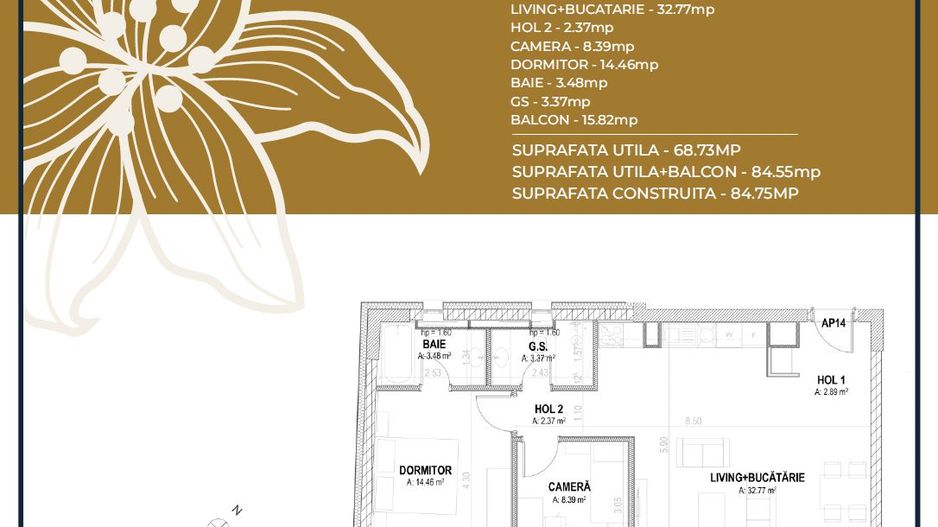 Apartament 3 camere nou -Pta-Unirii AP14B - Poză 3