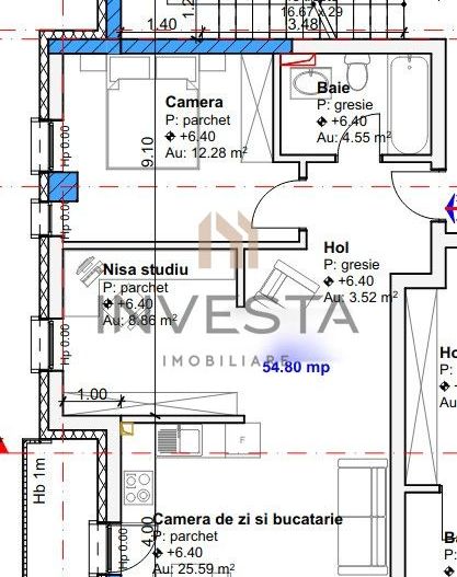 Apartament cu 3 camere, etaj intermediar, bloc nou, zona Intre Lacuri! - Schiță 7