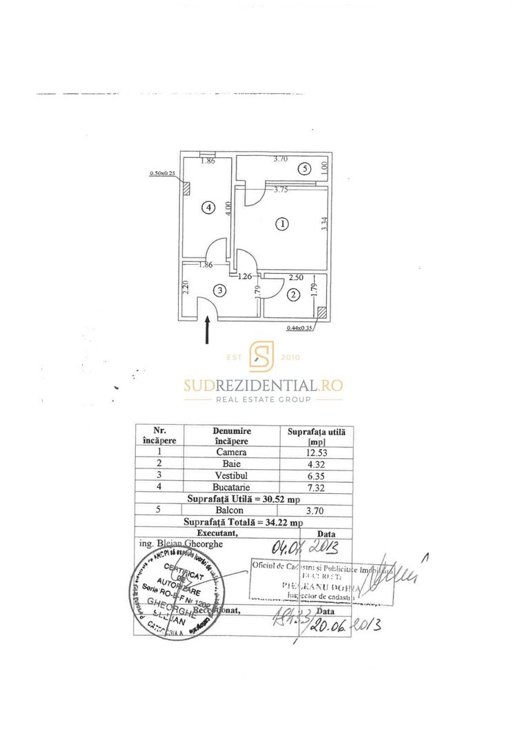Garsoniera decomandata | Etaj 1 | Sector 4 | Mobilata si utilata - Schiță 3
