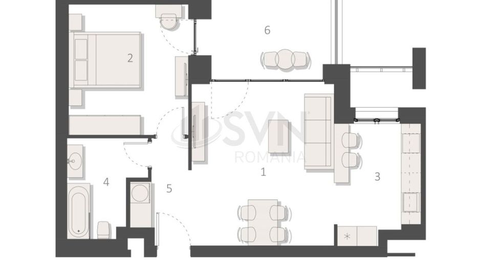 REA1023504 Apartament 2 camere inchiriere NOU complet mobilat si utilat Barbu Va - Poză 7