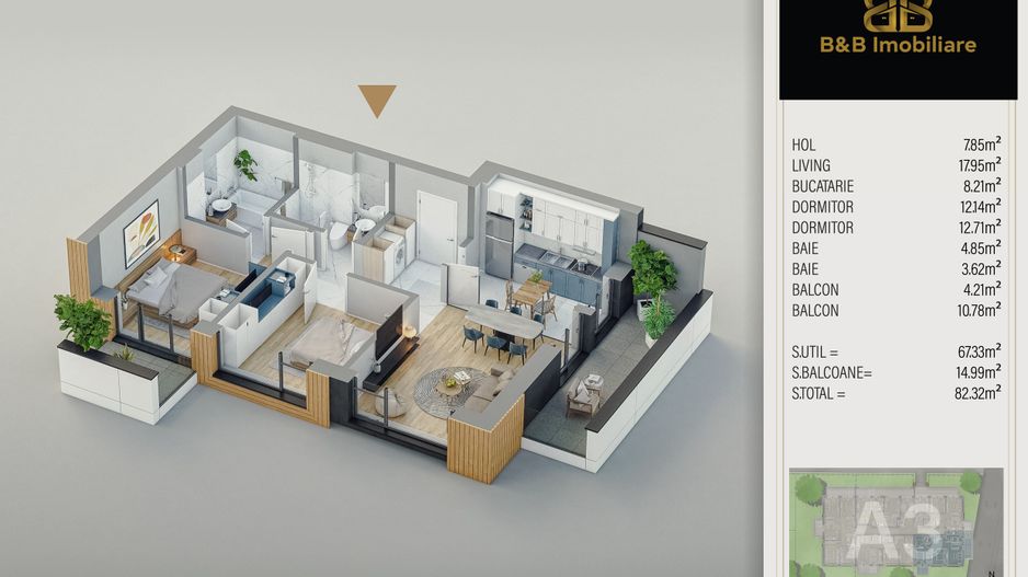 3 camere -complex cu circuit inchis -piscina--pista alergare - Schiță 9