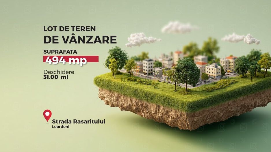 Lot de teren intravilan, 494 mp, deschidere 31 ml, Popesti-Leordeni - Poză 1