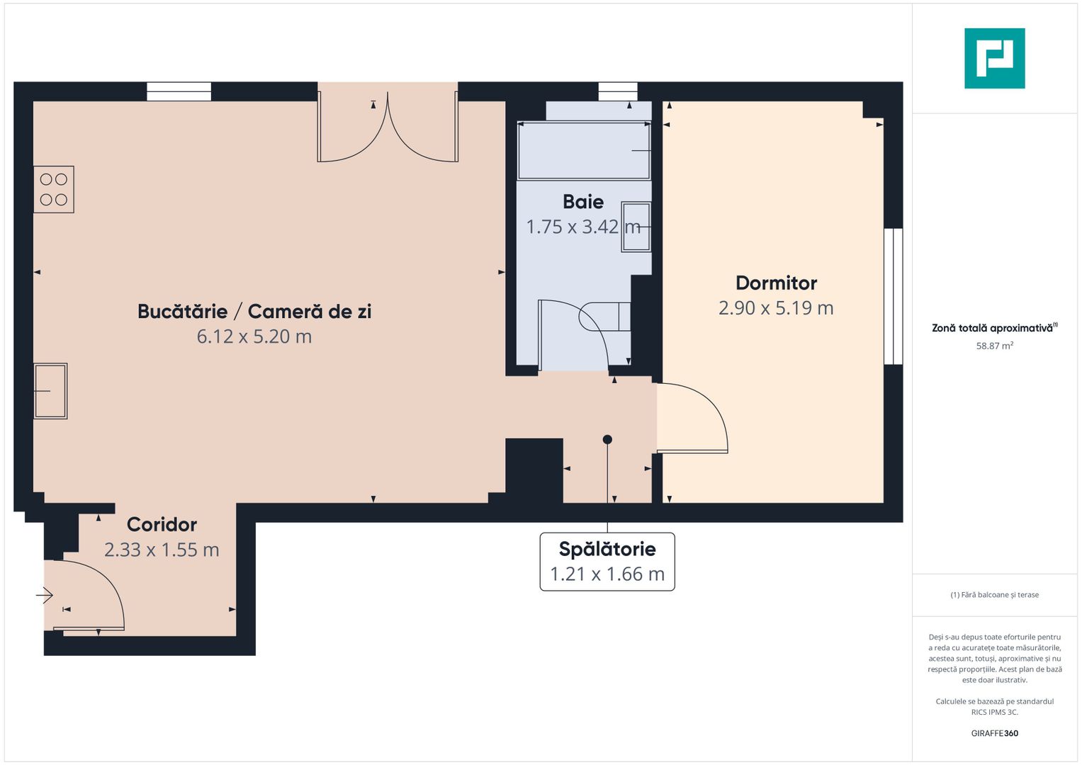 Apartament modern cu două camere, in bloc nou cu lift - Poză 13