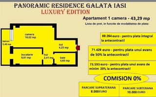 Apartament decomandat de vanzare in Iasi, Galata, 43,29 mp, bloc nou - Poză 2