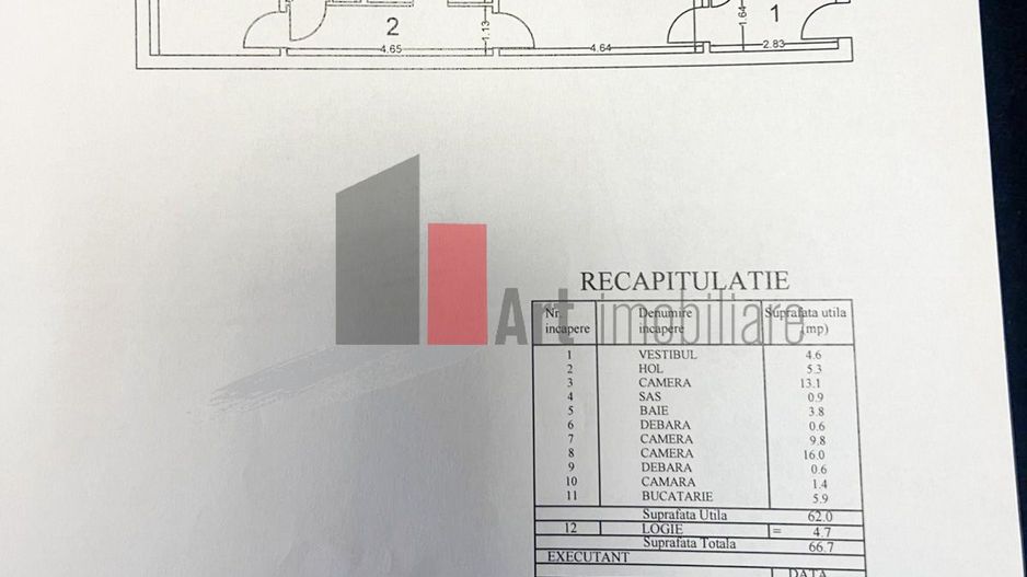 Urgent! Apartament 3 camere piata Minis - Schiță 1
