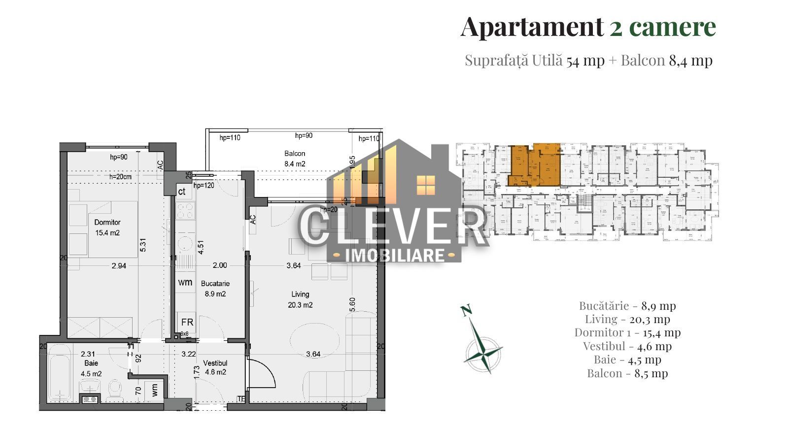 Apartament 2 camere Pallady, dormitor 15 mp - comision 0% - Schiță 15
