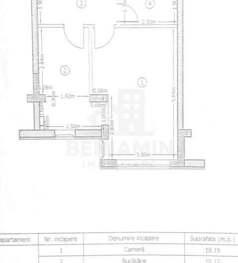 Garsoniera Decomandata-40mp-Centrala-Avantgarden-Disponibila Imediat - Schiță 5
