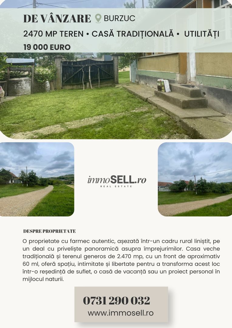 De vânzare | Casă tradițională pe deal + teren 2.470 mp | Sat Burzuc | - Poză 7