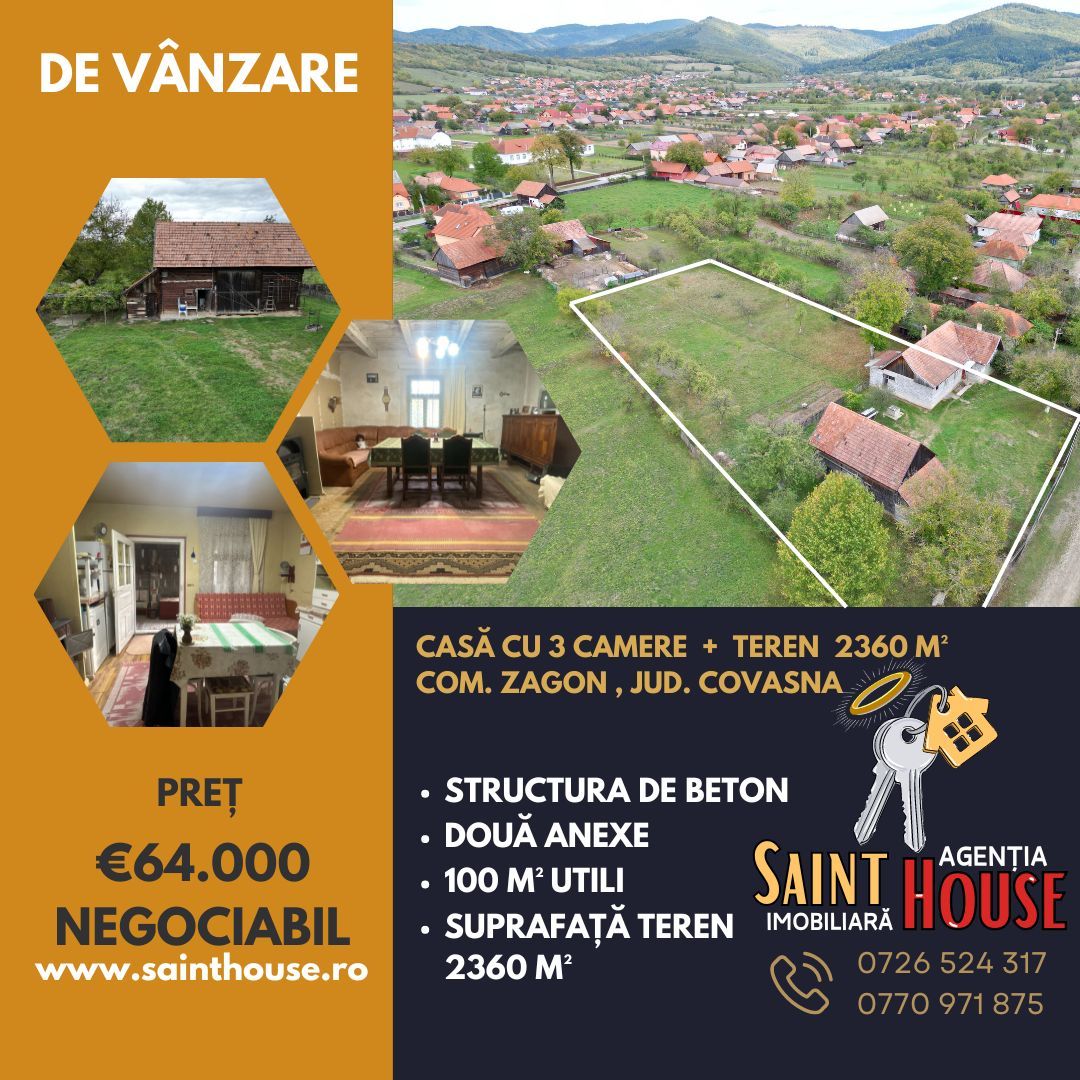Casă 3 camere 100 M² cu 2360 M² teren - Poză 1
