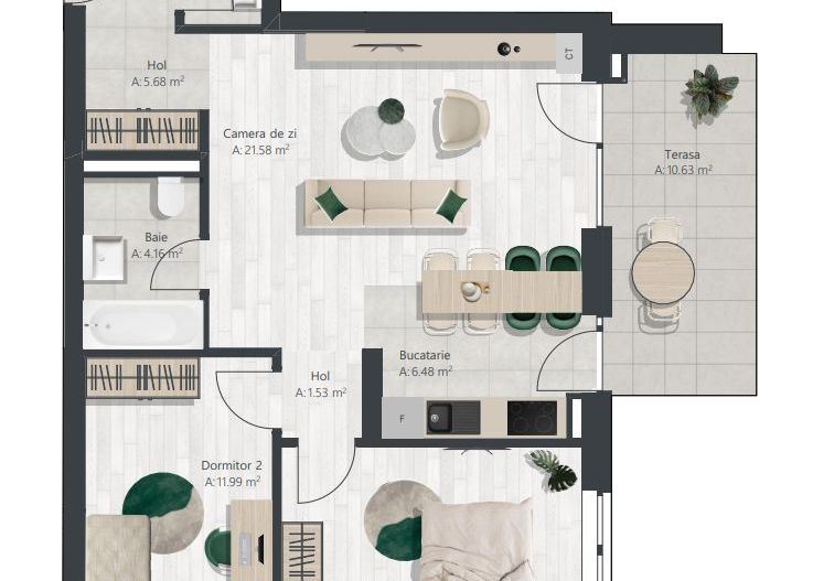 Apartament nou cu 3 camere | Denya Forest - Poză 10