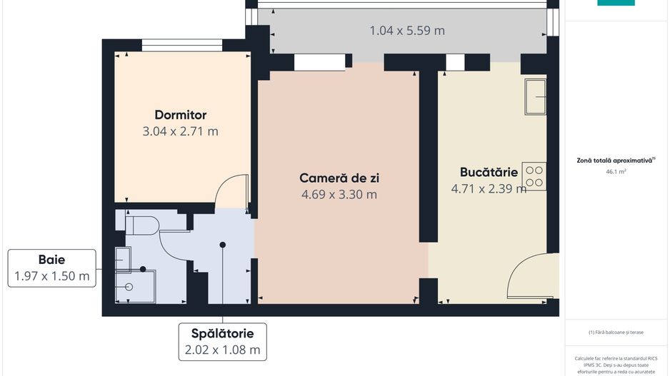 Apartament semidecomandat 2 camere-Calea Romanilor - Poză 10