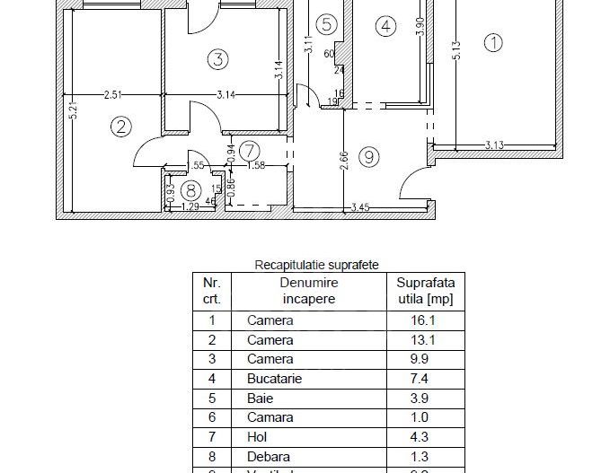 Apartament 3 camere de vânzare | Vasile Aaron - Poză 1