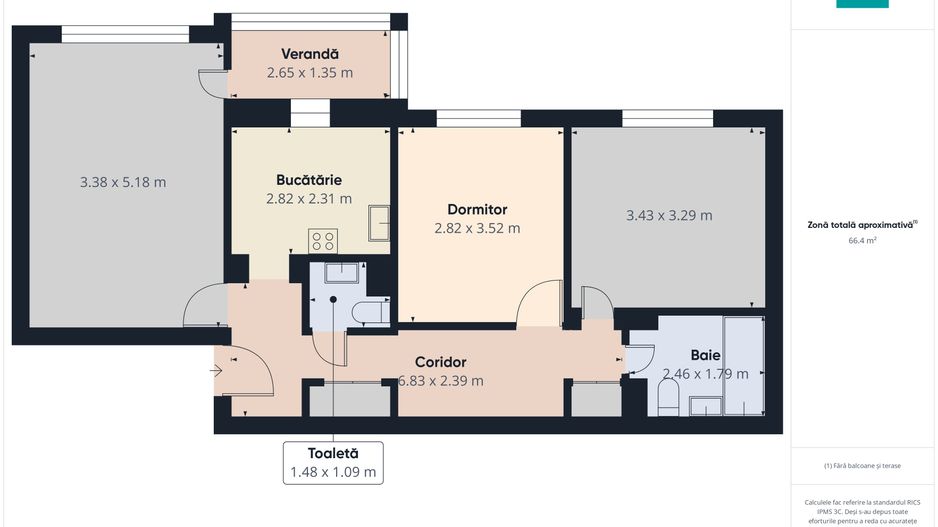 Apartament 3 camere, 64 mp, Str. Aluminei, Oradea - Poză 10