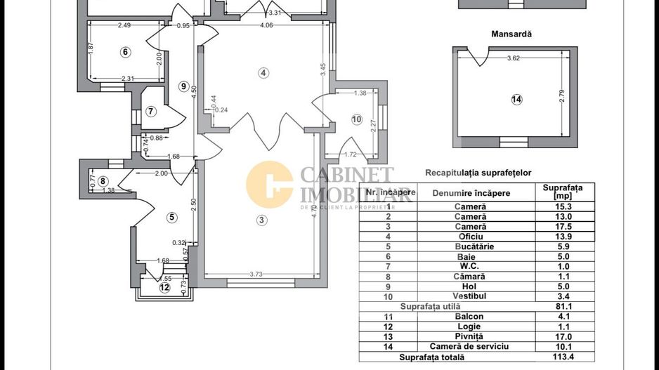 Apartament in vila I D+P+1+M I Etaj 1 I Decebal - Poză 7