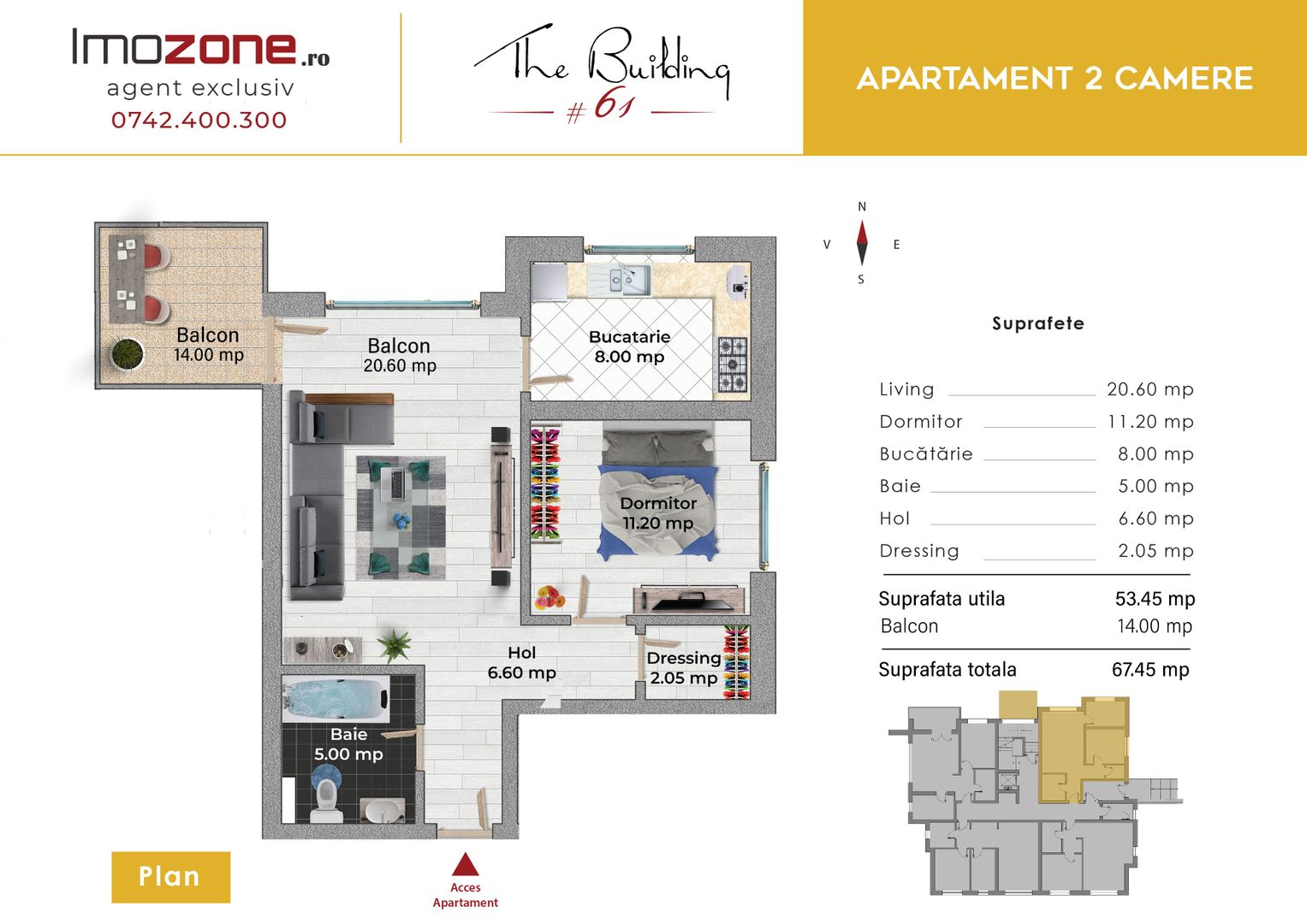 Drumul Taberei, 2 Camere cu Terasa,  Parter Inalt,  Langa Mall Plaza, COMISION0% - Schiță 1