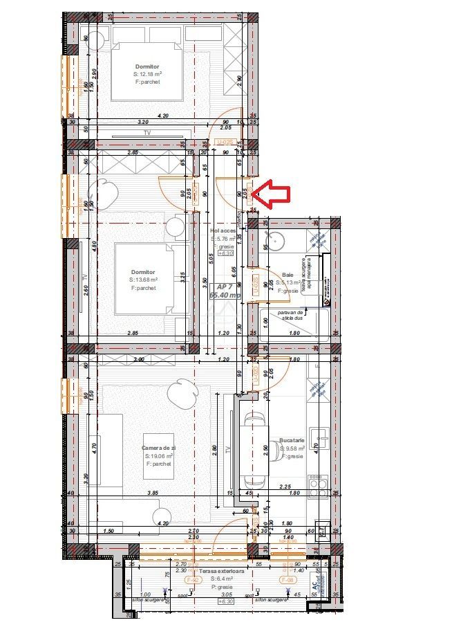 Etaj intermediar. Decomandat. Asfalt. - Poză 12