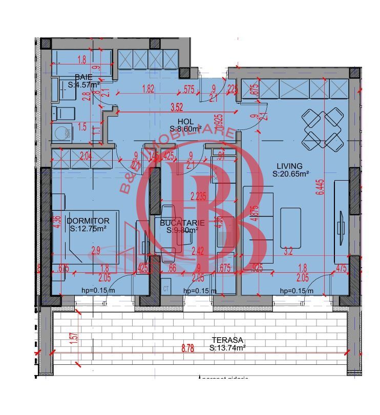 Apartament 2 camere Parcare Gratis Theodor Pallady 5min STB - Schiță 2