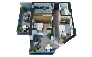 Apartament cu 2  camere-Design avangardist și confort contemporan - Poză 11