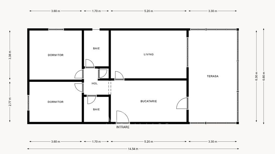 COMISION 0% | Apartament 3 camere | 64mp + terasa 21mp | str. Dunarii - Schiță 11